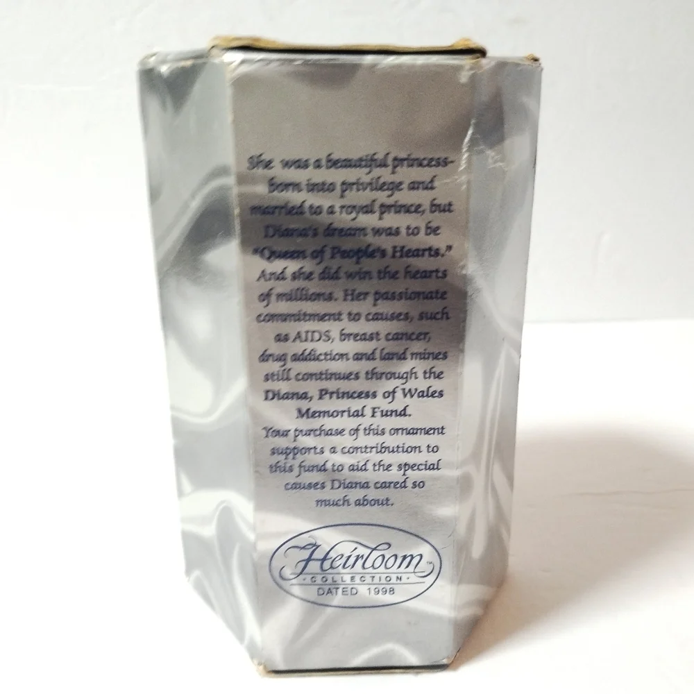 1998 Princess Diana Figurine Christmas Ornament Carlton Cards Heirloom NIB